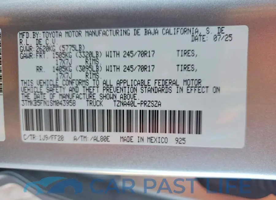 3TMKB5FN1SM043958# 12