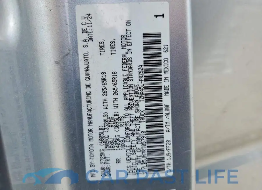 3TYLB5JN7RT057910# 12