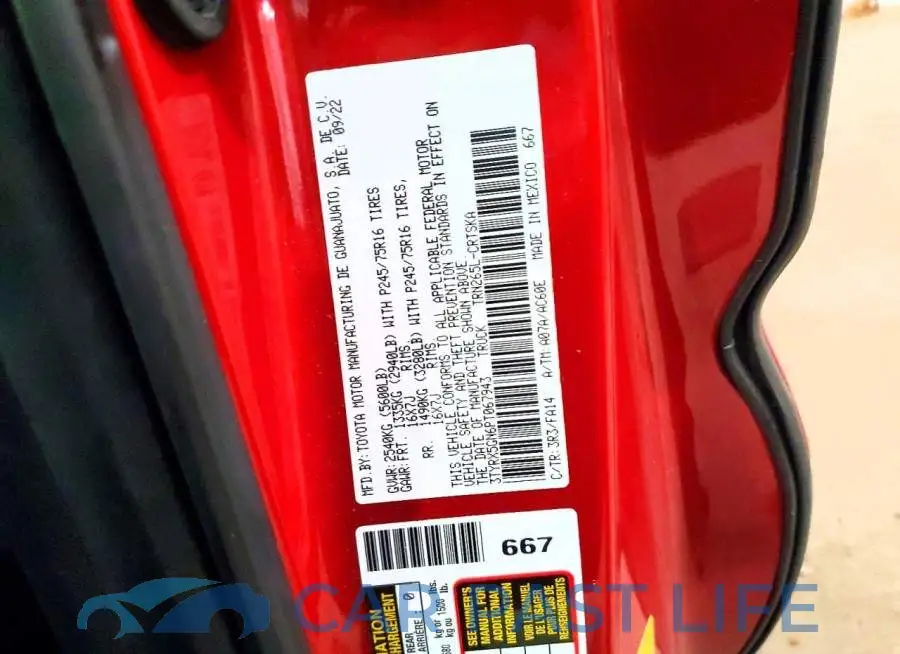 3TYRX5GN6PT067943# 12