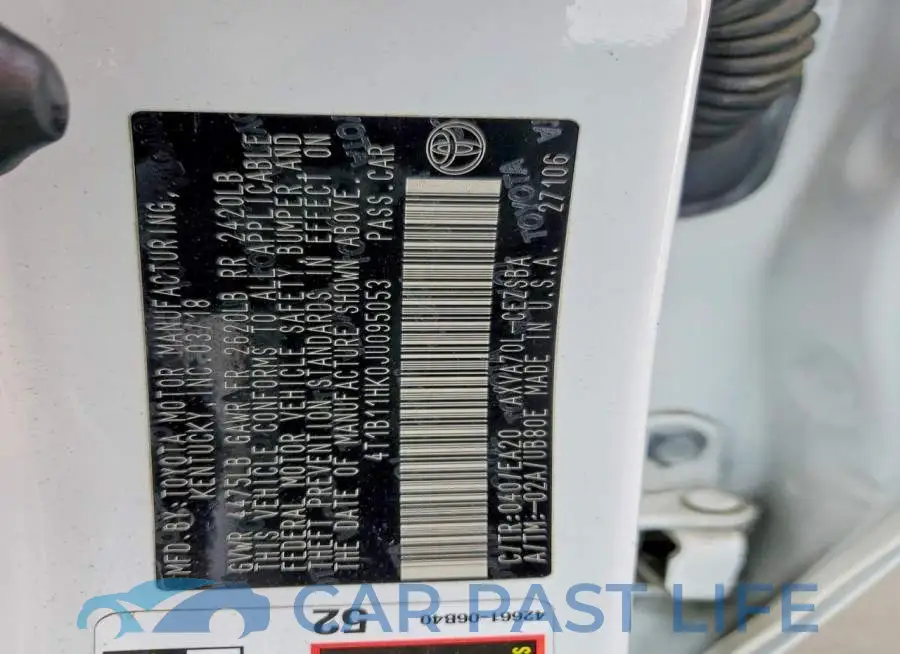 4T1B11HK0JU095053# 13