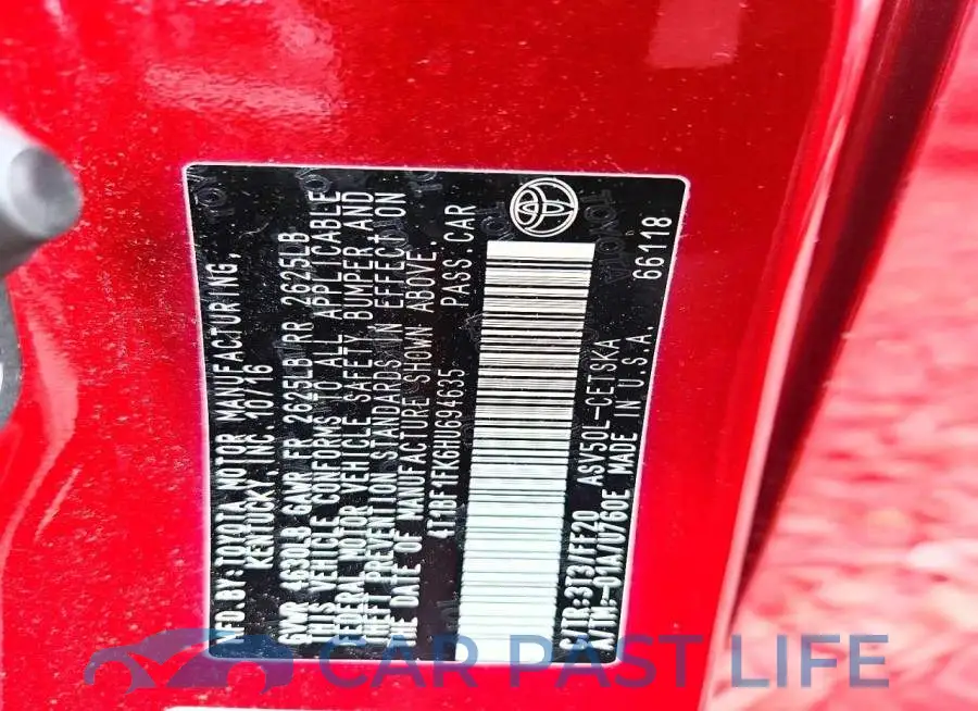 4T1BF1FK6HU694635# 12