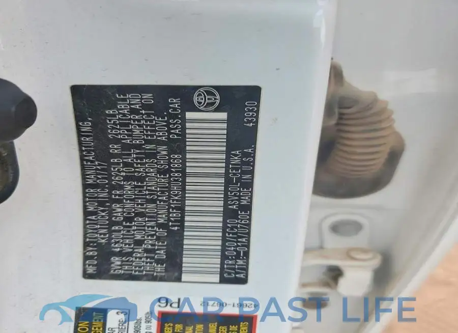 4T1BF1FK9HU381868# 13