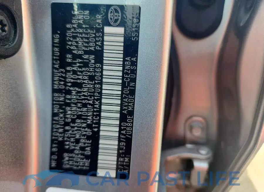 4T1C11AK1PU810669# 13