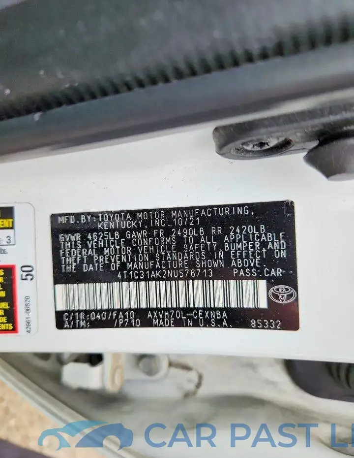 4T1C31AK2NU576713# 12