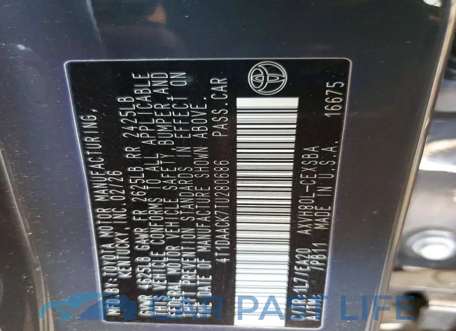 4T1DAACK7TU280686# 12