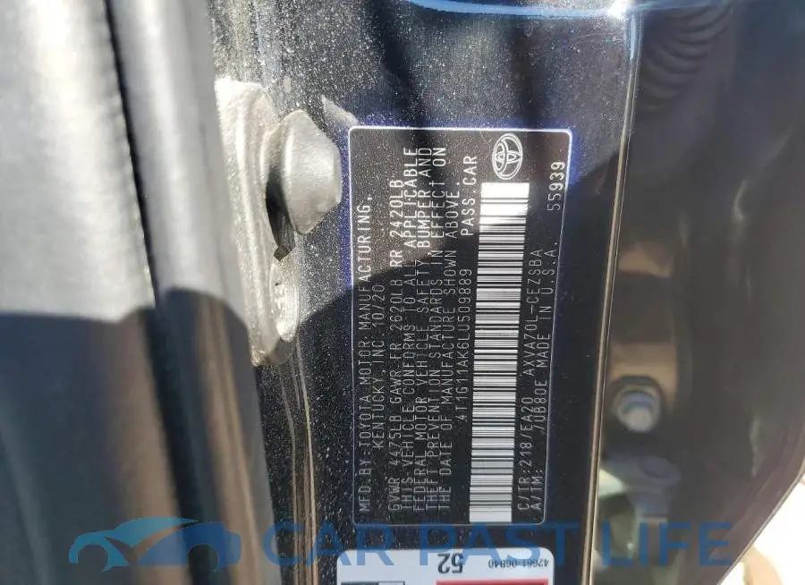 4T1G11AK6LU509889# 12