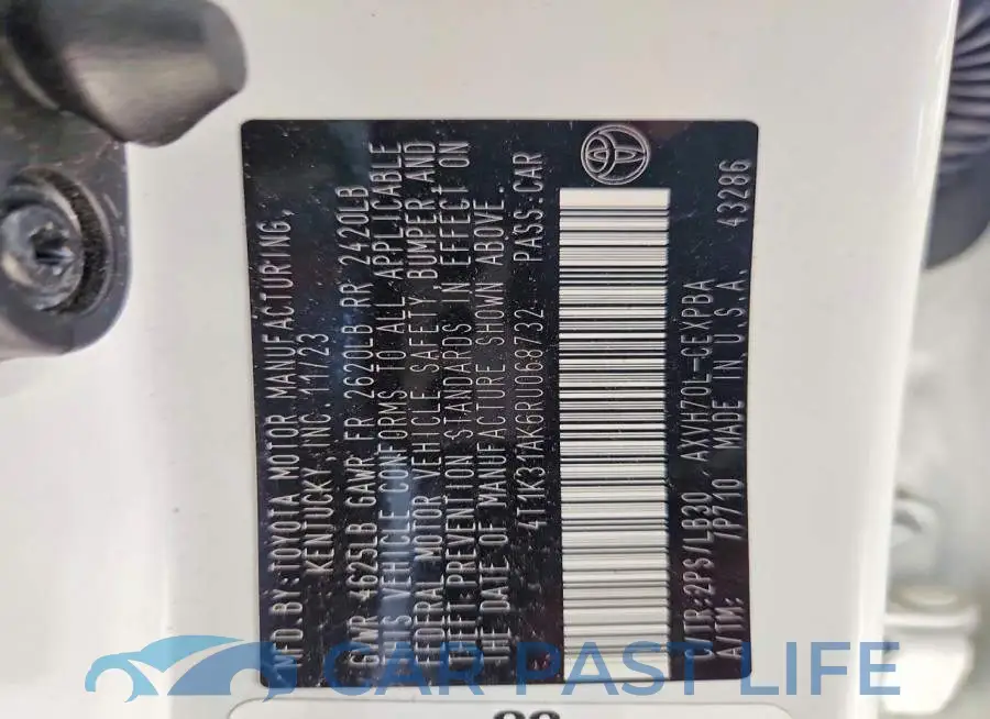 4T1K31AK6RU068732# 12