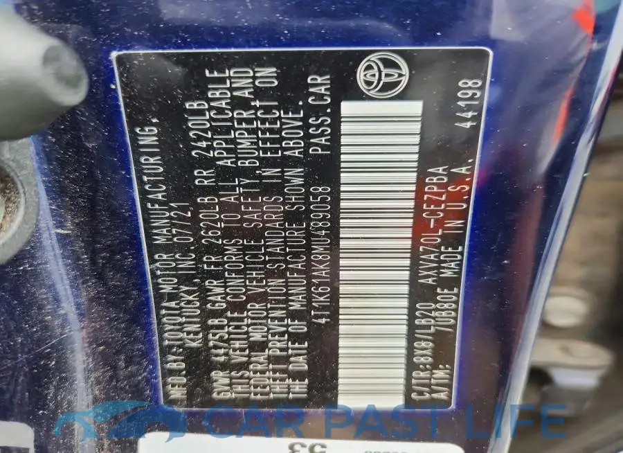 4T1K61AK8MU489058# 12
