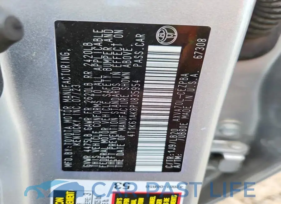 4T1K61AK8PU835954# 12