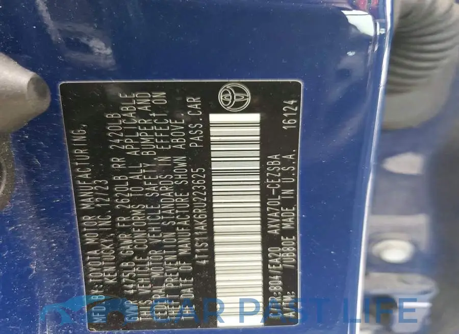 4T1S11AK6RU223625# 13