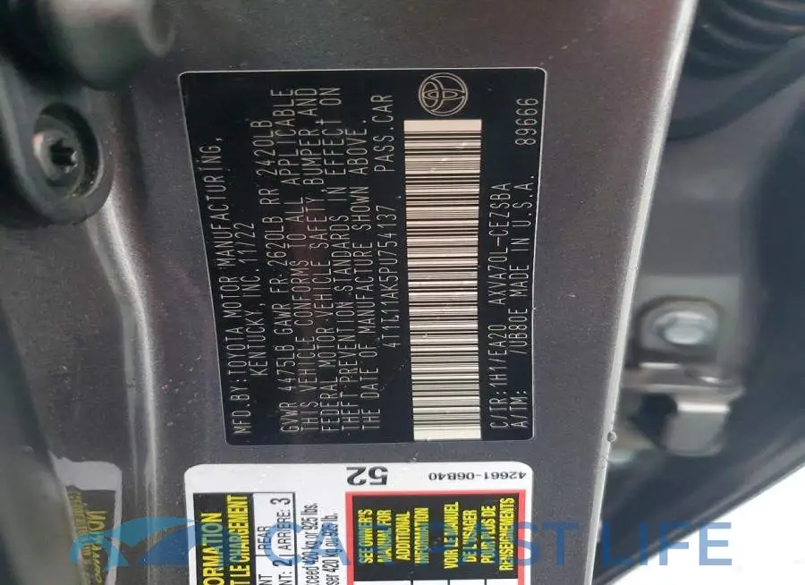 4T1T11AK5PU754137# 12