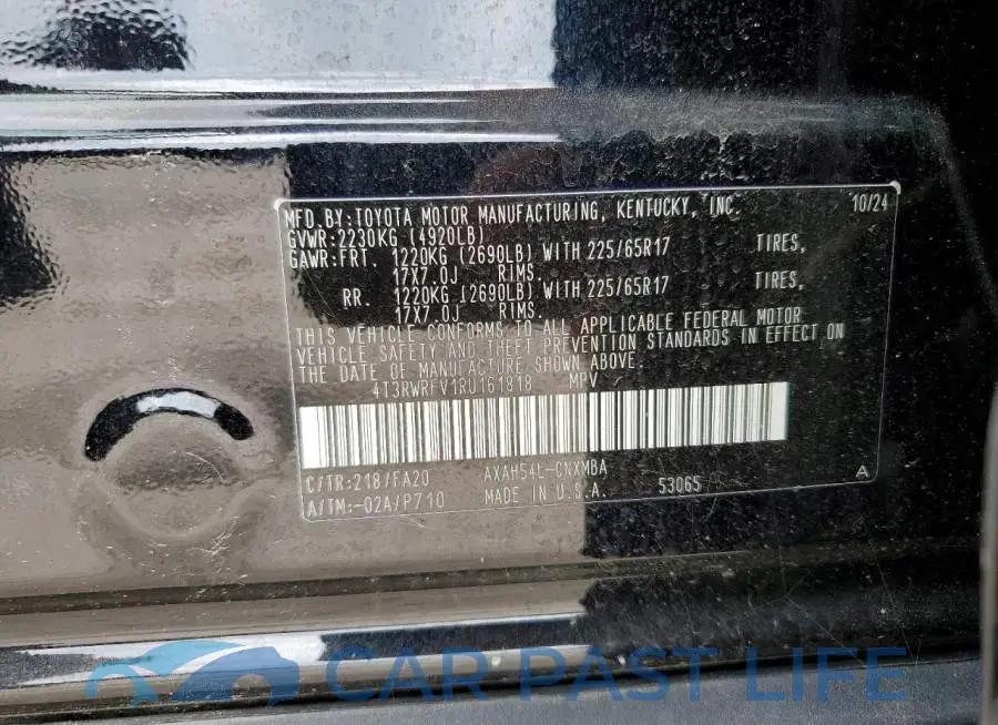 4T3RWRFV1RU161818# 13