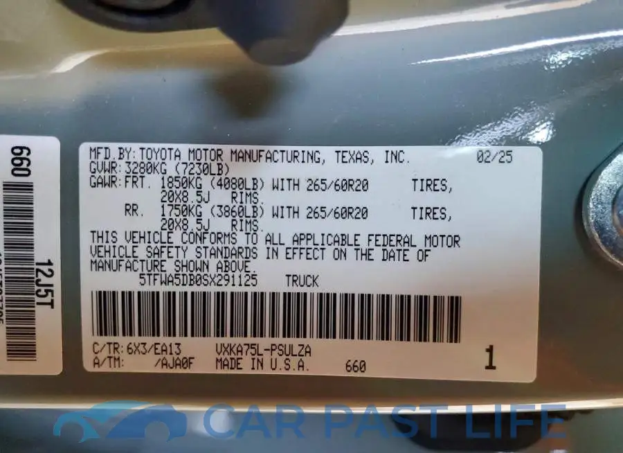 5TFWA5DB0SX291125# 12