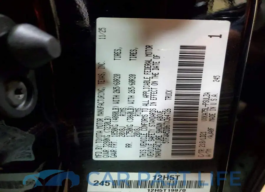 5TFWA5DB6TX364726# 12