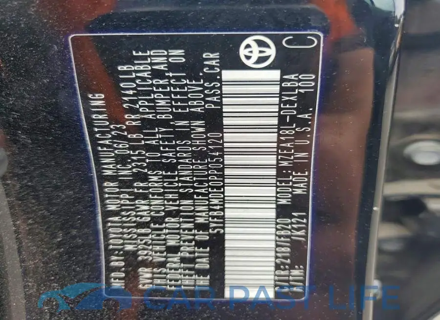 5YFB4MDE0PP054120# 12