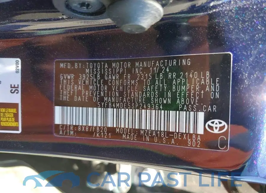 5YFB4MDE5SP249364# 12