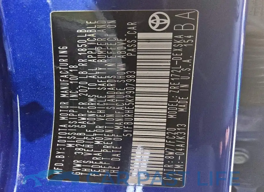 5YFBURHE5KP907983# 12