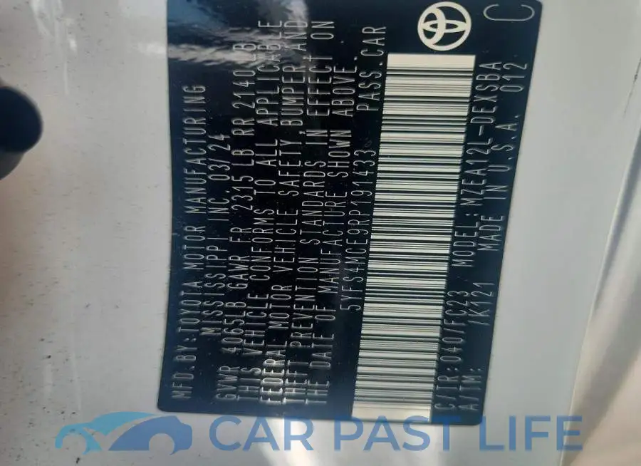 5YFS4MCE9RP191433# 12