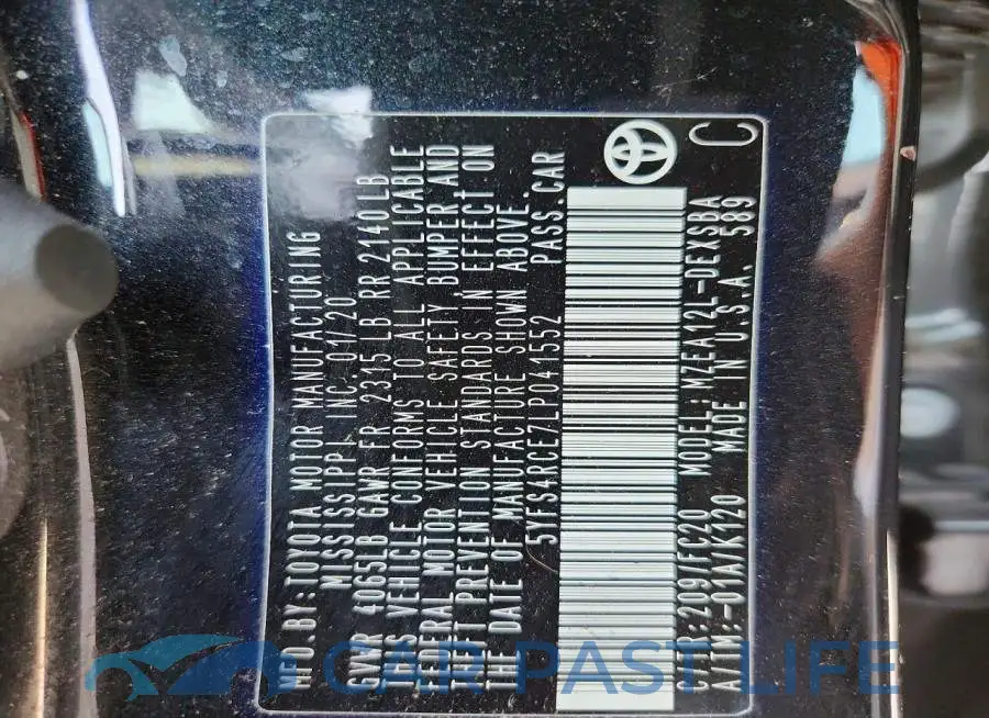 5YFS4RCE7LP041552# 13