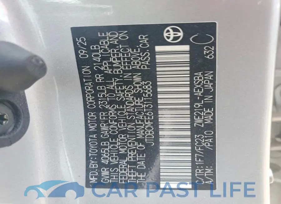 JTDBCMFE6T3115683# 12