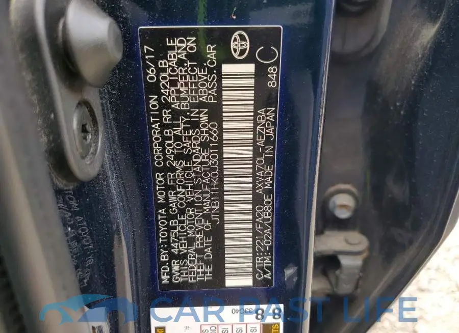 JTNB11HK0J3011660# 12
