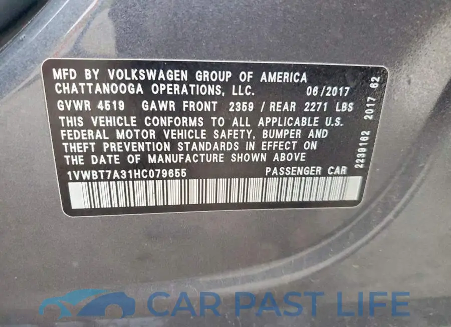 1VWBT7A31HC079655# 12