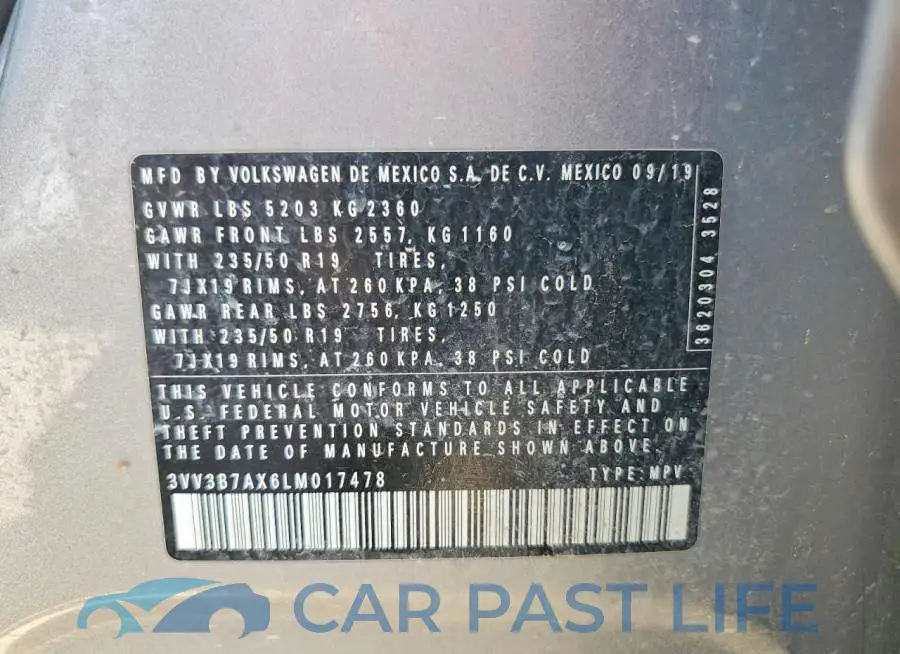 3VV3B7AX6LM017478# 12