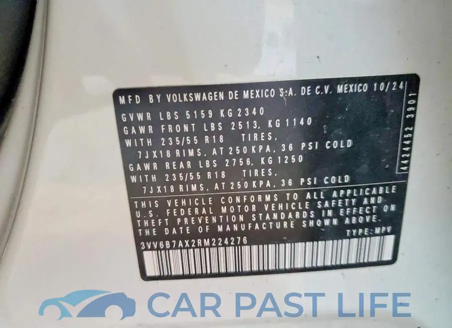 3VV6B7AX2RM224276# 13