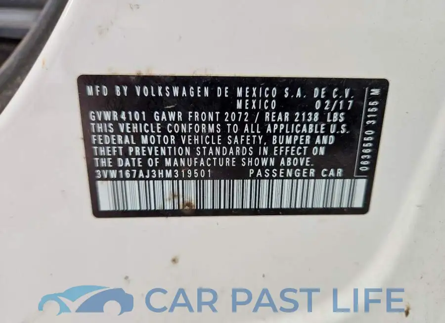 3VW167AJ3HM319501# 12