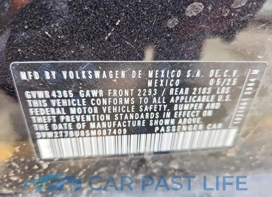 3VW2T7BU8SM087409# 12