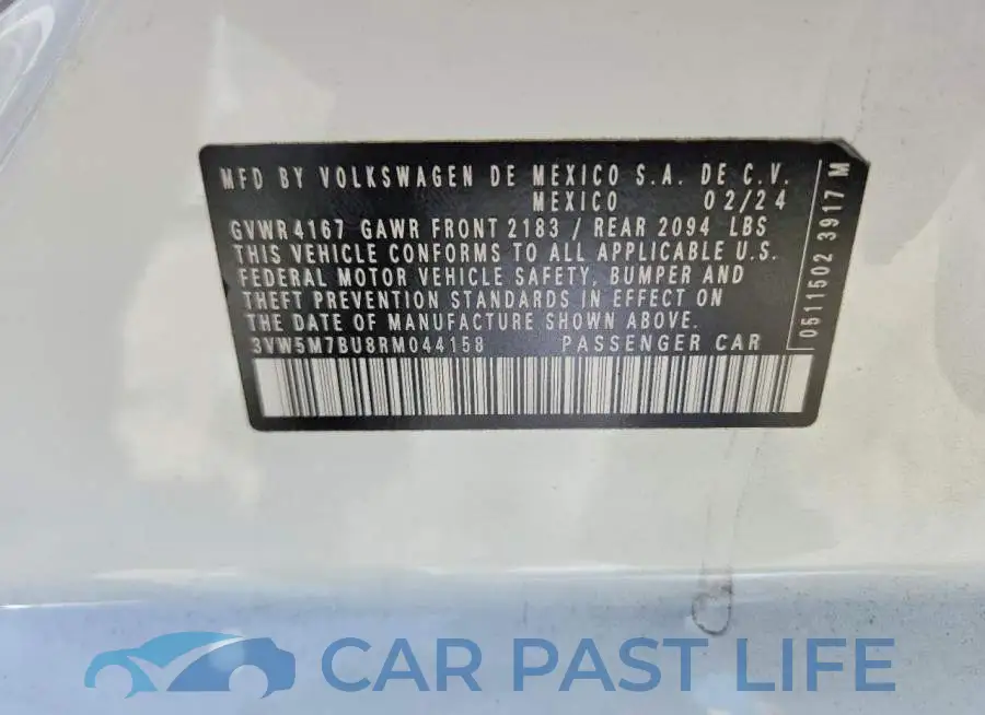 3VW5M7BU8RM044158# 12