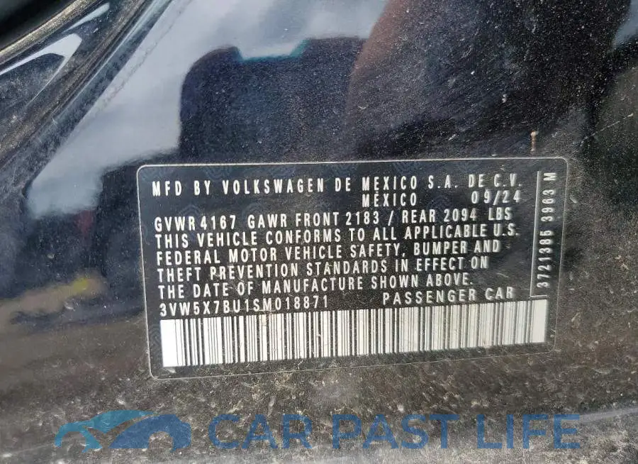 3VW5X7BU1SM018871# 12