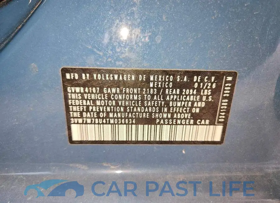3VW7W7BU4TM036634# 12