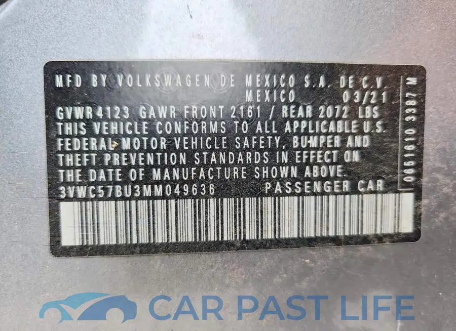 3VWC57BU3MM049636# 12