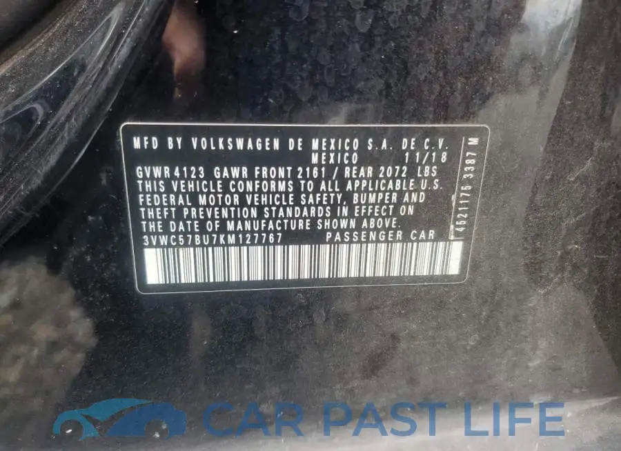 3VWC57BU7KM127767# 12