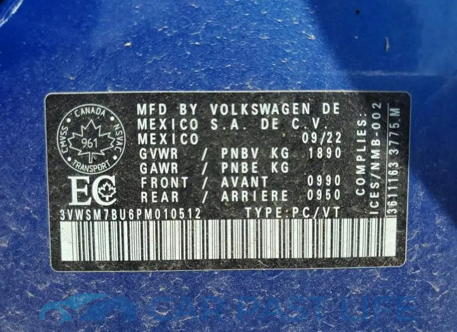 3VWSM7BU6PM010512# 13