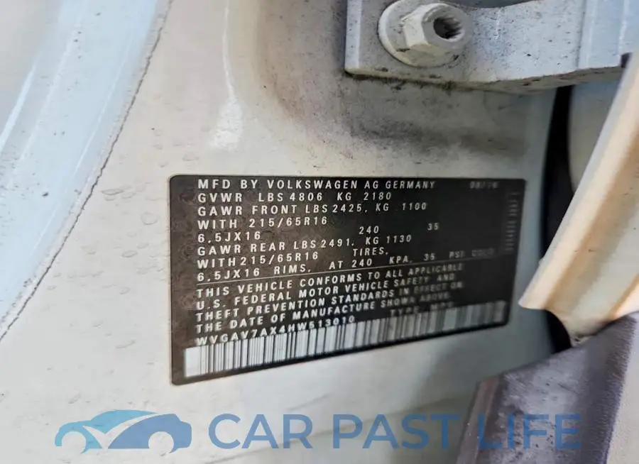 WVGAV7AX4HW513010# 13
