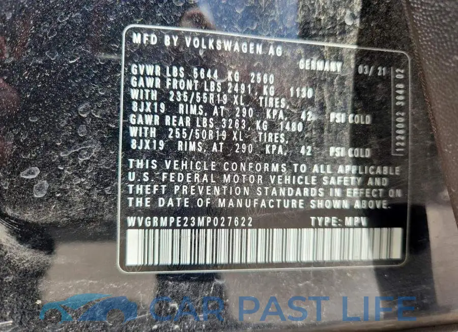 WVGRMPE23MP027622# 13
