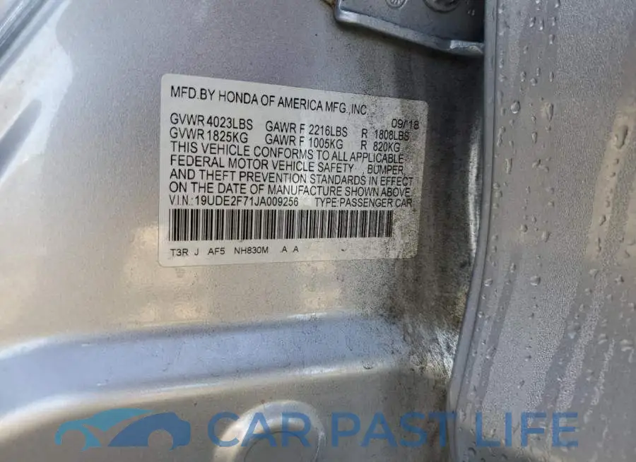 19UDE2F71JA009256# 12