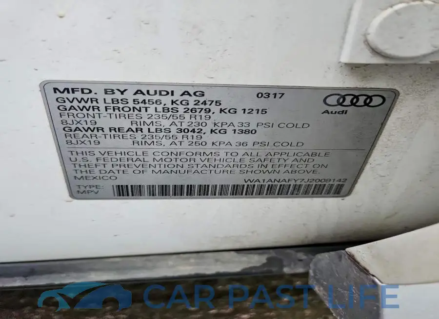 WA1ANAFY7J2009142# 13