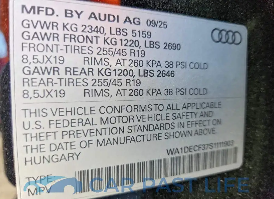 WA1DECF37S1111903# 13