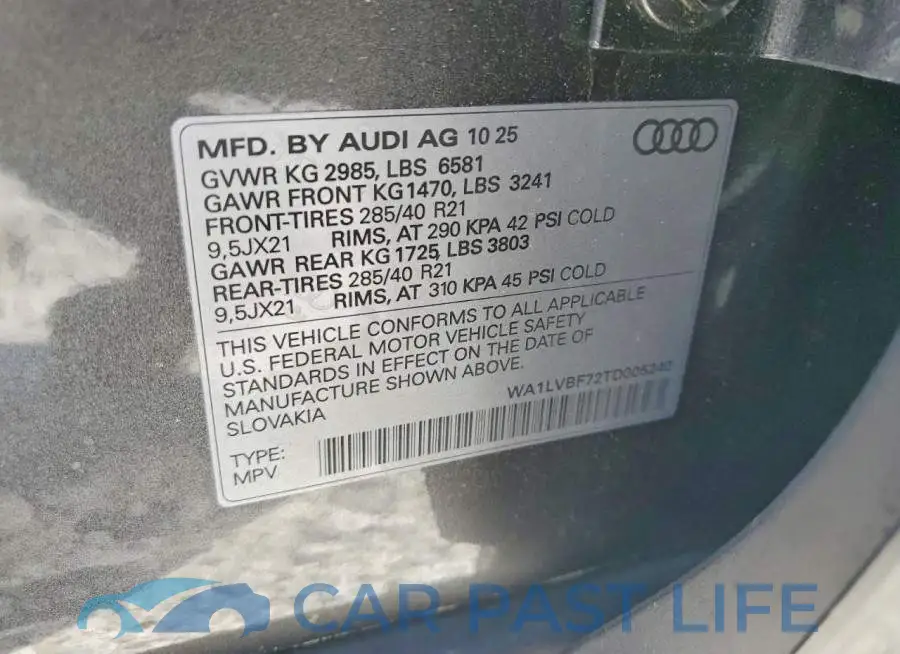 WA1LVBF72TD005240# 14