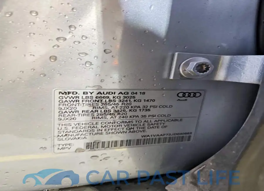 WA1VAAF72JD040663# 13