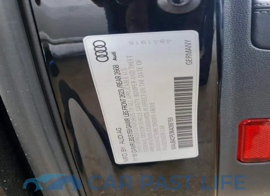 WAUB4CF53KA098159# 12