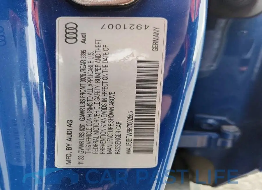 WAUFJBFW9R7002555# 12