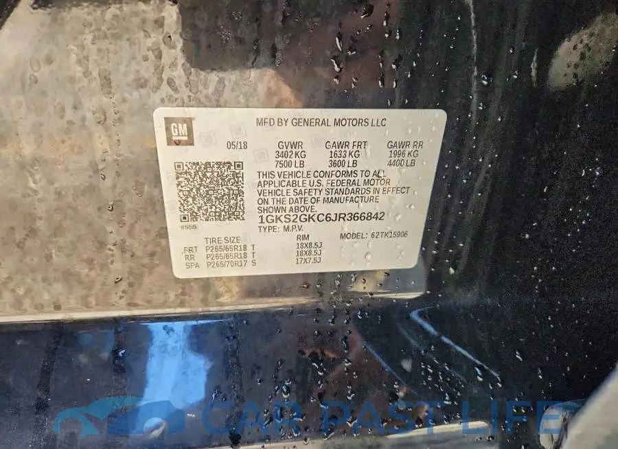 1GKS2GKC6JR366842# 13