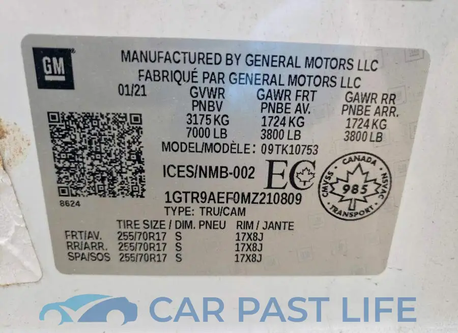 1GTR9AEF0MZ210809# 12