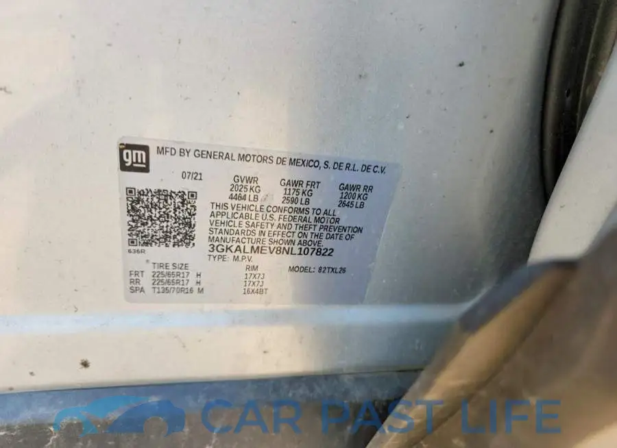 3GKALMEV8NL107822# 13