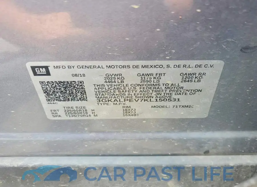 3GKALPEV7KL150531# 12