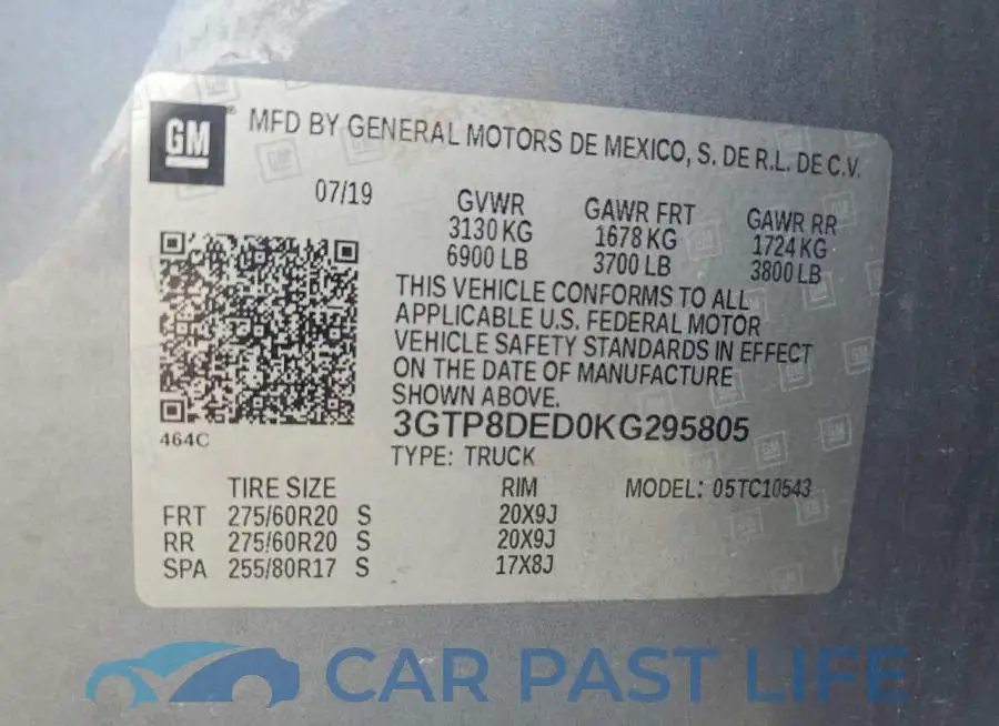 3GTP8DED0KG295805# 12